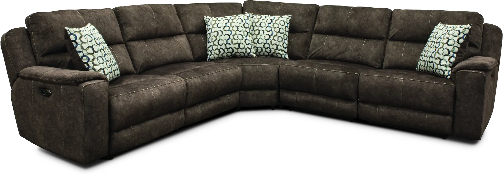 Coco Brown 5 Piece Power Reclining Sectional Sofa - Imprint-2