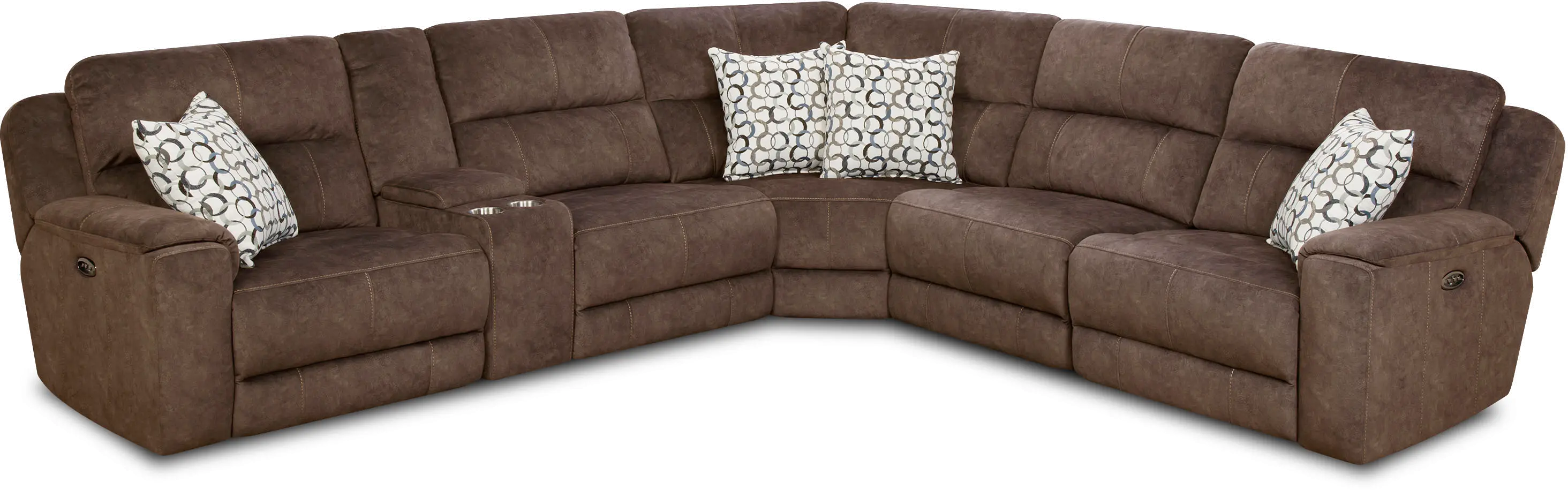 Coco Brown 6 Piece Power Reclining Sectional Sofa - Imprint-2