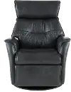 Captain Gray Standard Leather Swivel Glider Power Recliner