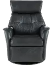 Gray Standard Leather Swivel Glider Power Recliner - Captain