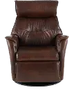 Captain Truffle Brown Standard Leather Swivel Glider Power Recliner