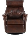 Truffle Brown Standard Leather Swivel Glider Power Recliner - Captain
