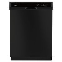 WDF130PAHB Whirlpool Black 24 in. Front Control Built-In Tall Tub Dishwasher with the 1-Hour Wash Cycle