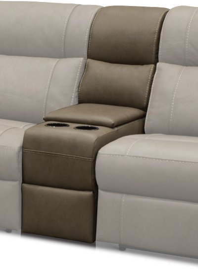 CB3E-KT/V636C Taupe Leather-Match Console with Cupholders and Storage - Robert