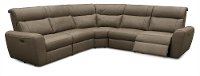 5PC/CB3E/V636CTAUPE Taupe Leather-Match 5 Piece Power Sectional - Robert