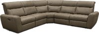 KIT Taupe Leather-Match 5 Piece Power Sectional Sofa - Robert-2