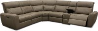 6PC/CB3E/V636CTAUPE Taupe Leather-Match 6 Piece Power Sectional Sofa - Robert