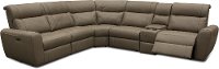 KIT Taupe Leather-Match 6 Piece Power Sectional Sofa - Robert-2