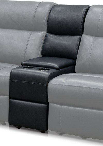 CB3E-KT/V3848 Navy Blue Leather-Match Console with Cupholders and Storage - Robert
