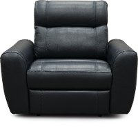 CB3E-T1/V3848 Dark Navy Blue Leather-Match Power Recliner - Robert