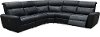 KIT Navy Blue Leather-Match 5 Piece Power Sectional - Robert