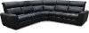 KIT Navy Blue Leather-Match 5 Piece Power Sectional - Robert-2