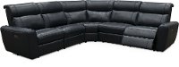 KIT Navy Blue Leather-Match 5 Piece Power Sectional Sofa - Robert