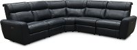 KIT Navy Blue Leather-Match 5 Piece Power Sectional Sofa - Robert-2