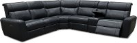 KIT Dark Navy Blue Leather-Match 6 Piece Power Sectional - Robert