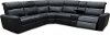 KIT Navy Blue Leather-Match 6 Piece Power Sectional Sofa - Robert