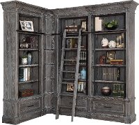 5 Piece Rustic Smoke Gray Library Wall - Gramercy Park