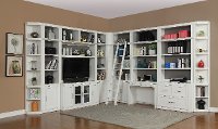 13 Piece White Home Office and Library Wall - Catalina