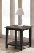 Farmhouse Black and Brown End Table