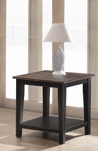 Farmhouse Black and Brown End Table