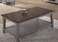 Farmhouse Gray and Brown Coffee Table