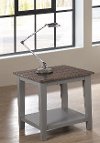 Farmhouse Gray and Brown End Table