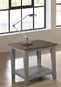 Farmhouse Gray and Brown End Table