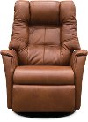Nutmeg Brown Leather Large Swivel Glider Power Recliner - Boston