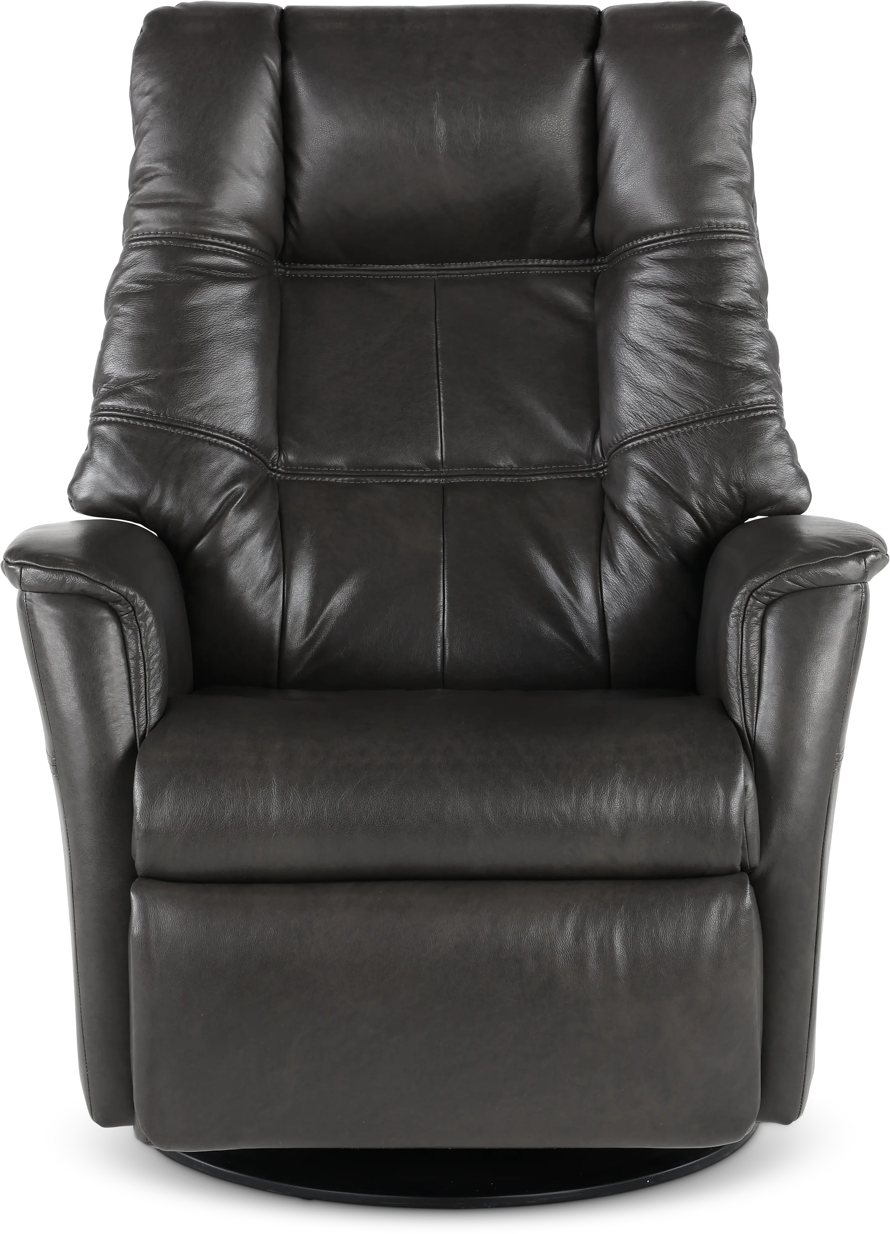 Boston Gray Leather Large Swivel Glider Power Recliner-2