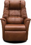 Nutmeg Brown Leather Standard Swivel Glider Power Recliner - Boston-1