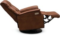 Nutmeg Brown Leather Standard Swivel Glider Power Recliner - Boston-3