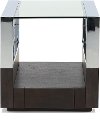 Graphite and Chrome Glass Top End Table - Revere