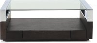 Graphite and Chrome Glass Top Coffee Table - Revere