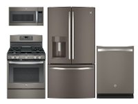 PACKAGE GE 4 Piece Kitchen Appliance Package with Gas Range - Slate