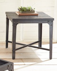 Industrial Tobacco Brown Barn Wood End Table - Sherlock