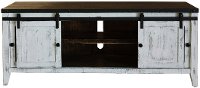 68 Inch Modern Distressed White TV Stand-2