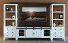 4 Piece Modern Distressed White Entertainment Center