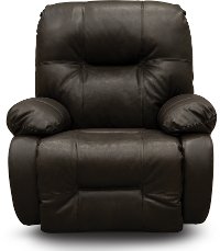Dark Brown Leather-Match Medium Scale Power Rocker Recliner - Brinley2
