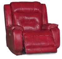 Marsala Red Leather-Match Manual Rocker Recliner - Cresent-2