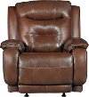 Palazzo Dark Brown Leather-Match Manual Rocker Recliner - Cresent