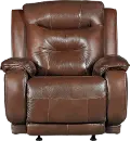 Palazzo Dark Brown Leather-Match Manual Rocker Recliner - Cresent