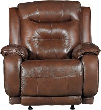 Palazzo Dark Brown Leather-Match Manual Rocker Recliner - Cresent