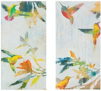 Multi Color Hummingbirds Canvas Wall Art - Set of 2