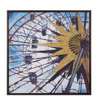 Carnival Ferris Wheel Gray Frame Wall Art