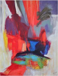 Multi Color Rosy Plumes Canvas Wall Art