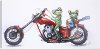 Clearance Frogs on Motorcycle Canvas Wall Art