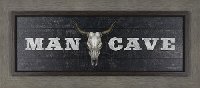 Man Cave Framed Wall Art with Skull