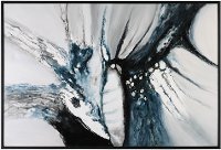 Go with the Flow Hand Painted Canvas Black Framed Wall Art