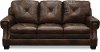 Classic Traditional Dark Brown Leather Sofa - Savannah