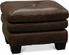 Classic Traditional Dark Brown Leather Ottoman - Savannah